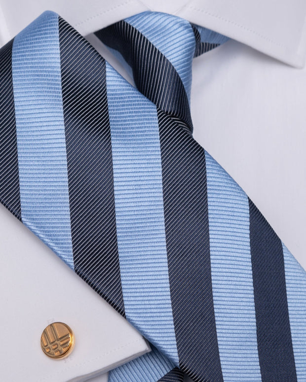 Tie with club stripes in blue