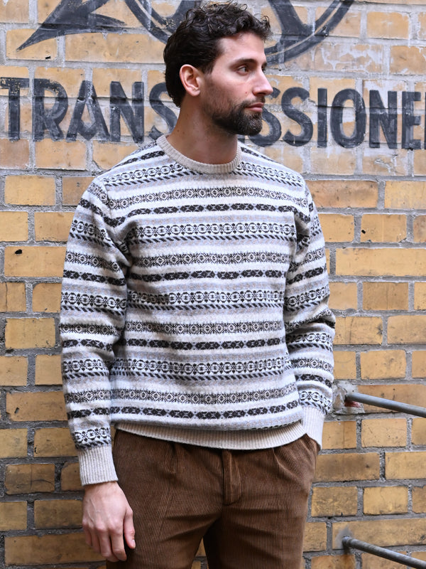Fairisle lambswool round-neck sweater