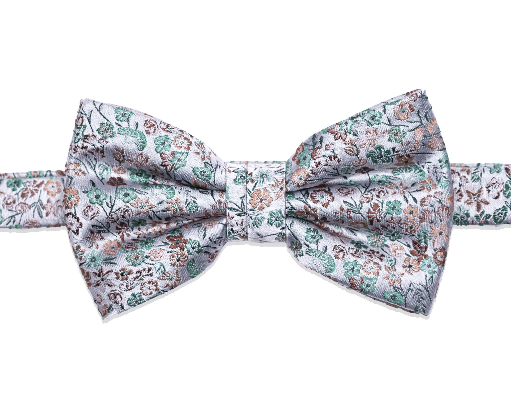 Bow tie with floral pattern in beige/green