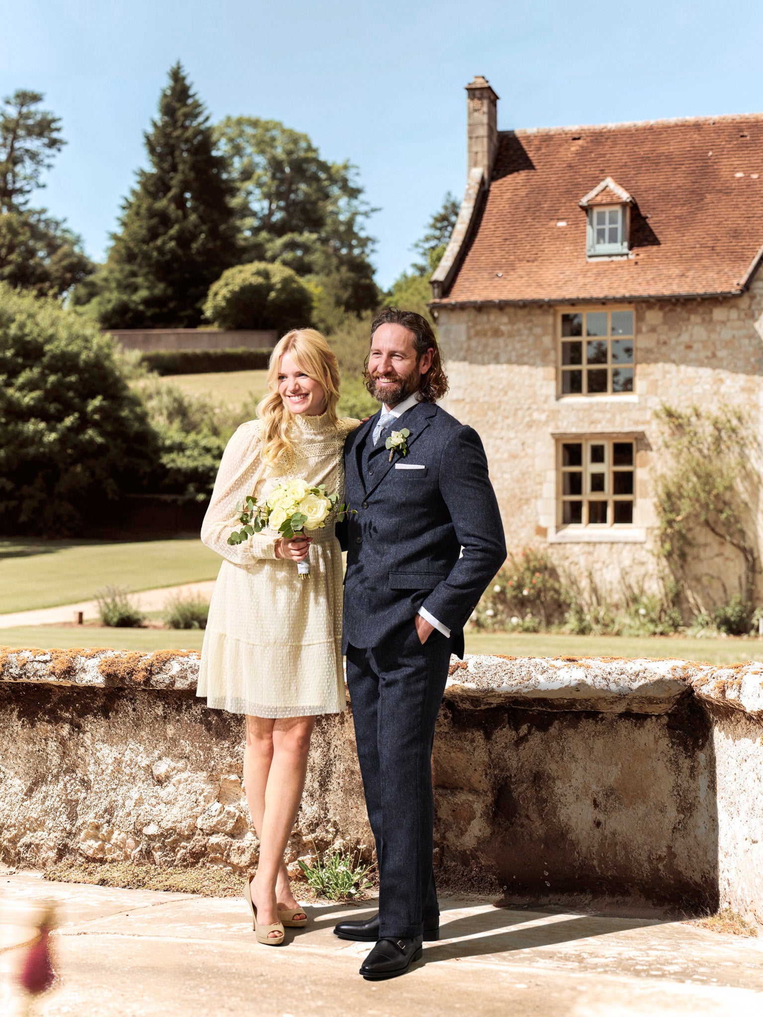 Costume trois pièces en tweed bleu marine | Moon Tweed