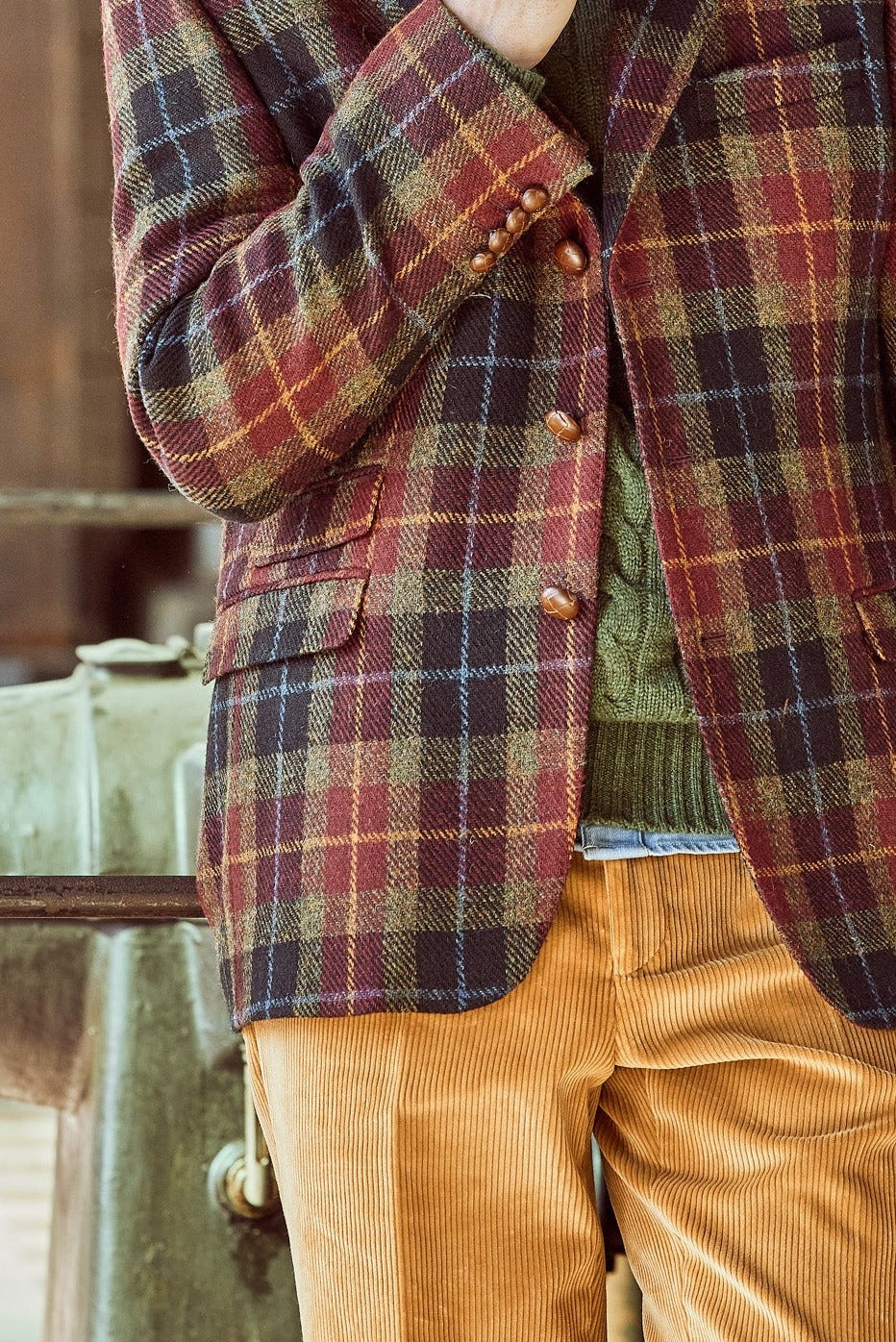 3-button Classic tweed jacket in red Harris Tweed – John Crocket