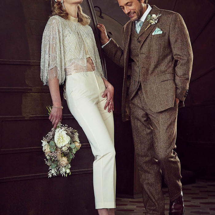 Tweed suit in 3-button classic made from Moon Tweed
