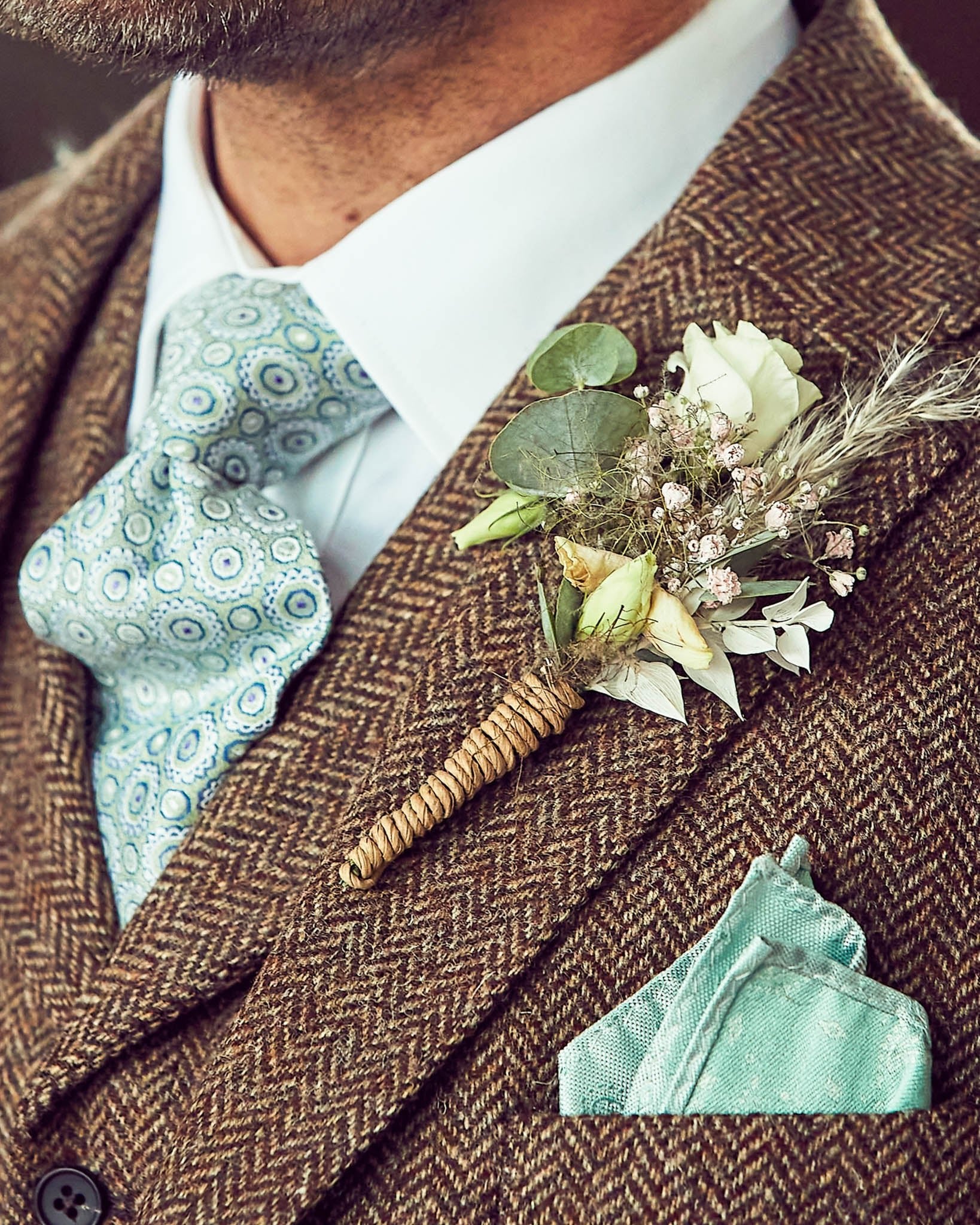 Tweed suit in 3-button classic made from Moon Tweed