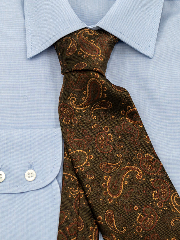 Krawatte mit Paisley in khaki/gold