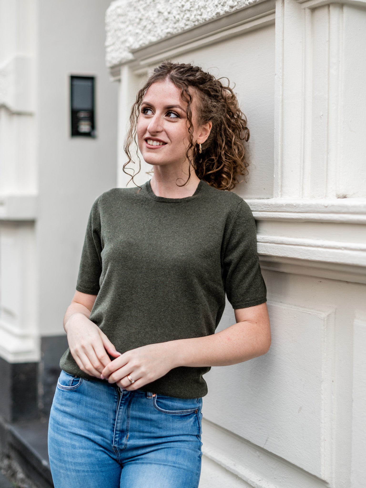 Cashmere Pullover mit Kurzarm und Rundausschnitt