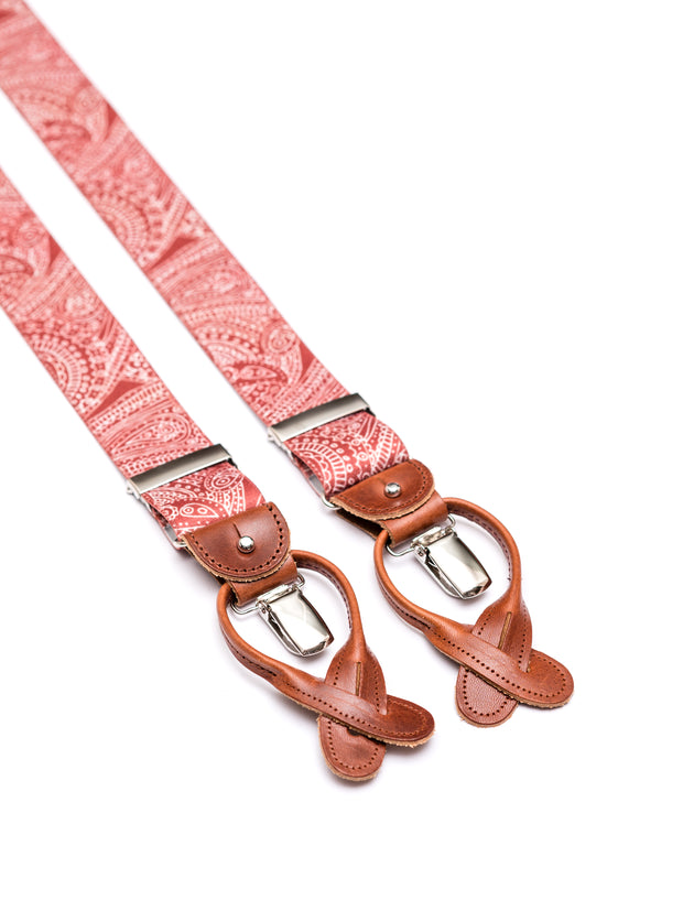 Suspenders, paisley rust