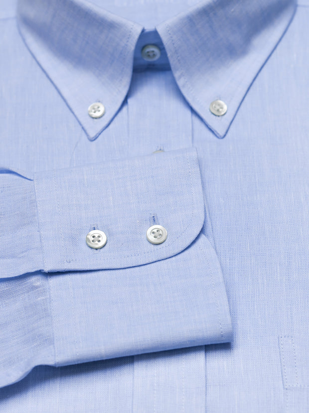 Classic Shirt with Button Down Collar blue checked