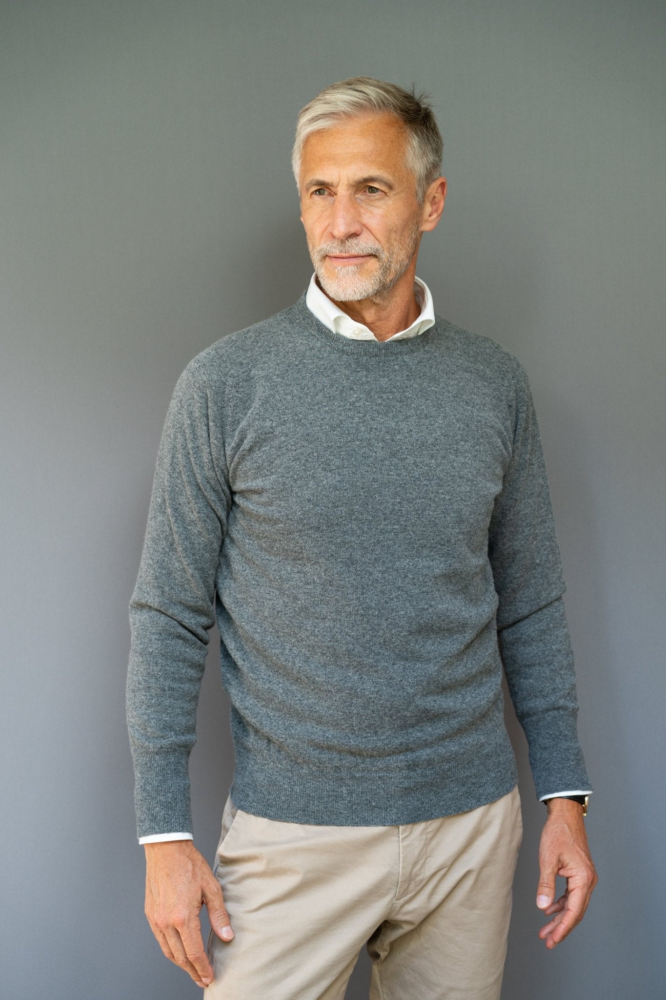 Cashmere Pullover (3-fädig) mit Rundausschnitt
