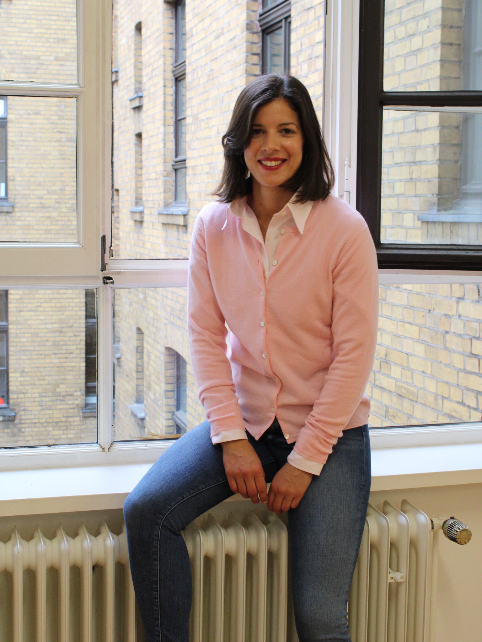 Cashmere Strickjacke mit Rundausschnitt