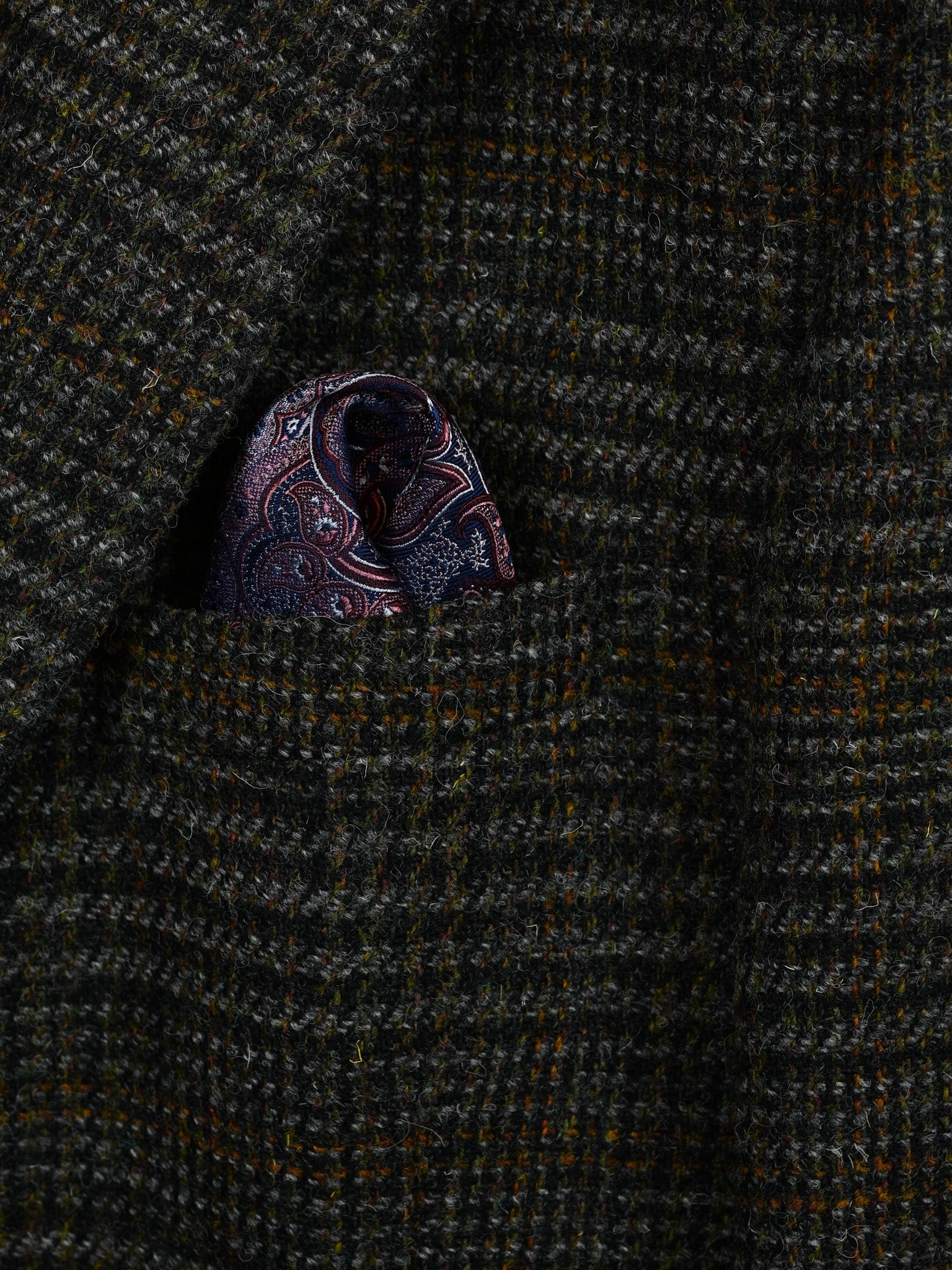 Einstecktuch Paisley navy/rosa