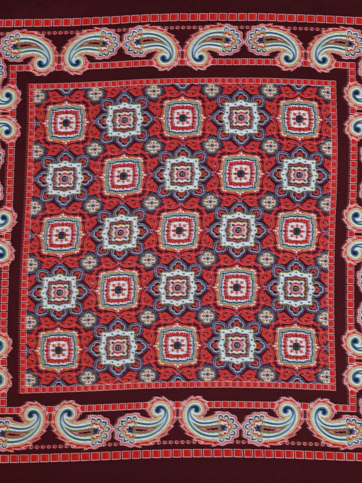 Pocket square Medallion red/brown