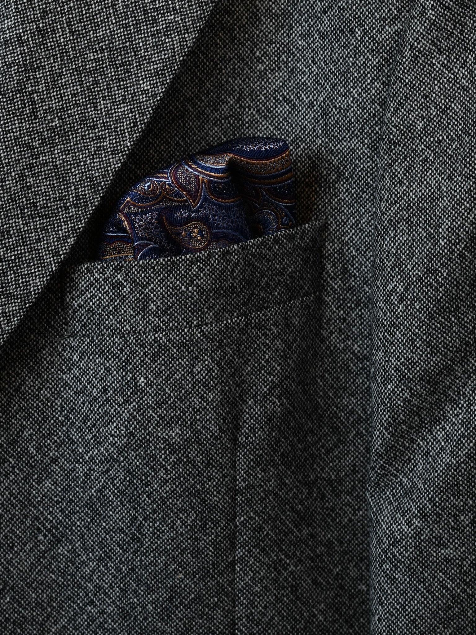 Einstecktuch Paisley navy/rot