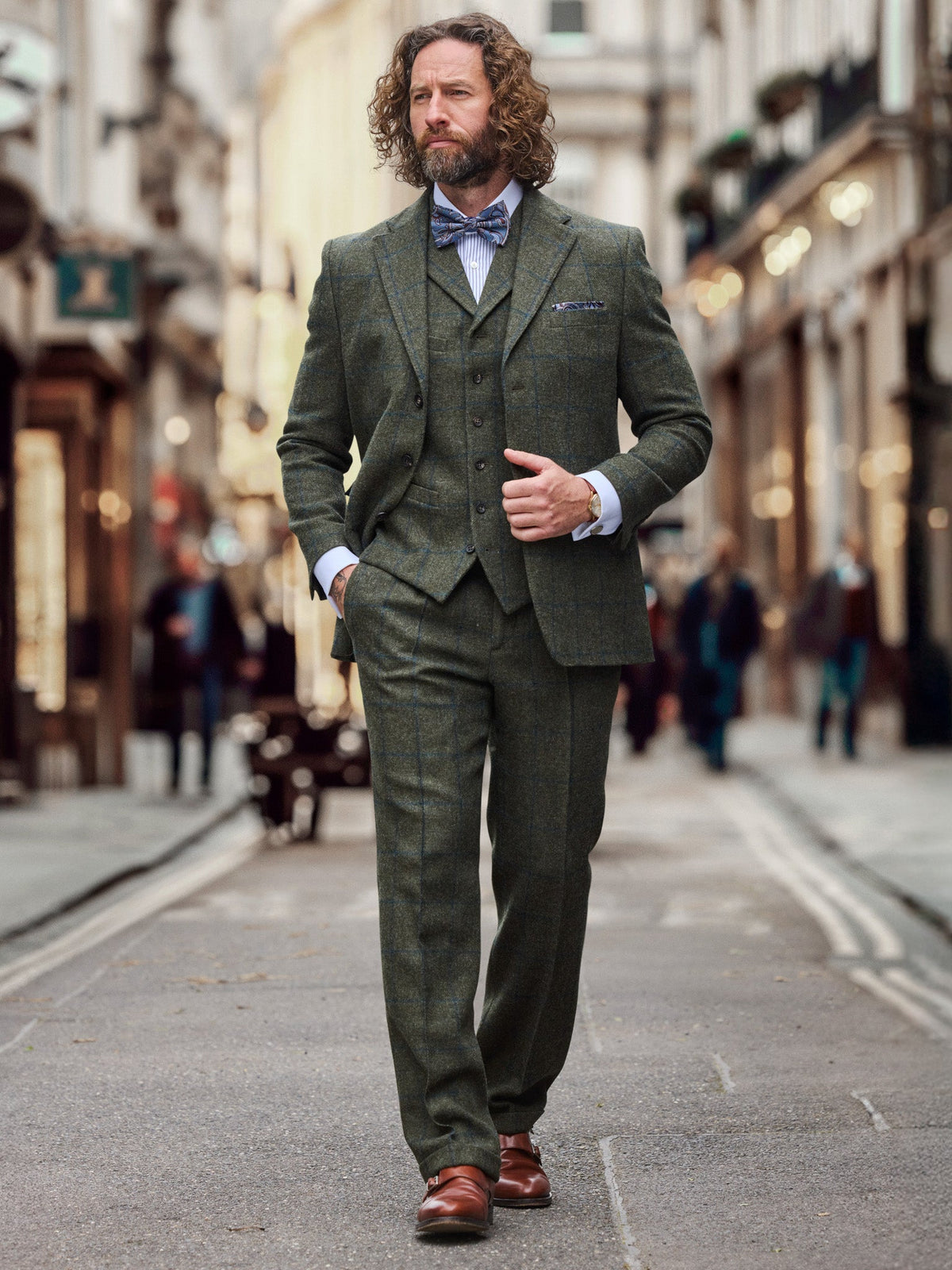 Tweedpak driedelig donkergroen | Lovat Tweed