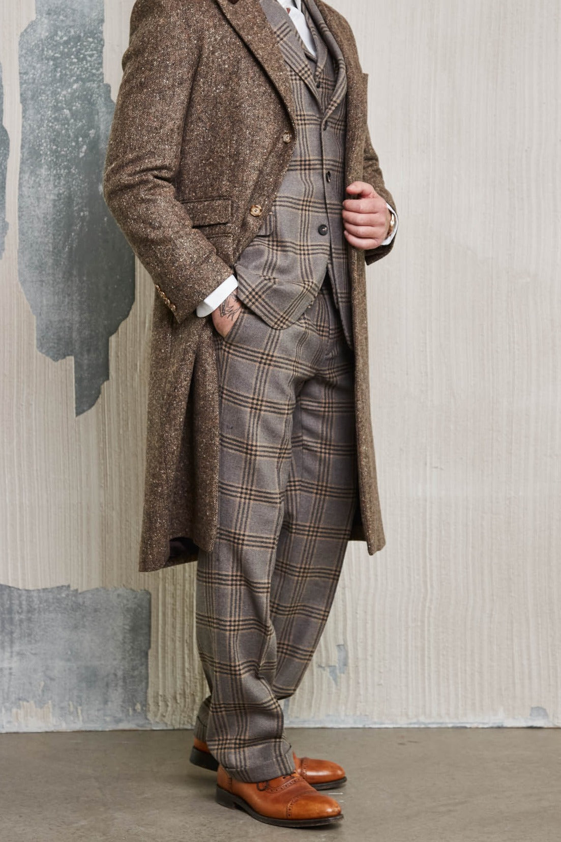 Birmingham coat in brown Moon Tweed – John Crocket
