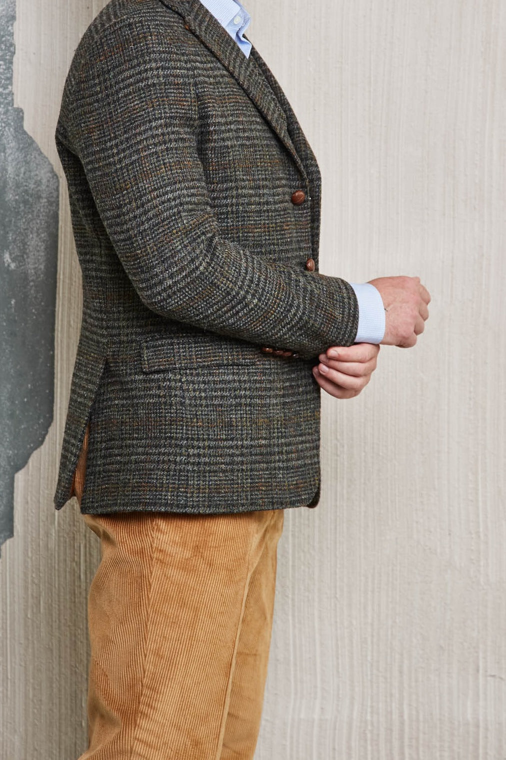 Tweedsakko in 3-Knopf Classic dunkelgrün aus Harris Tweed — John Crocket