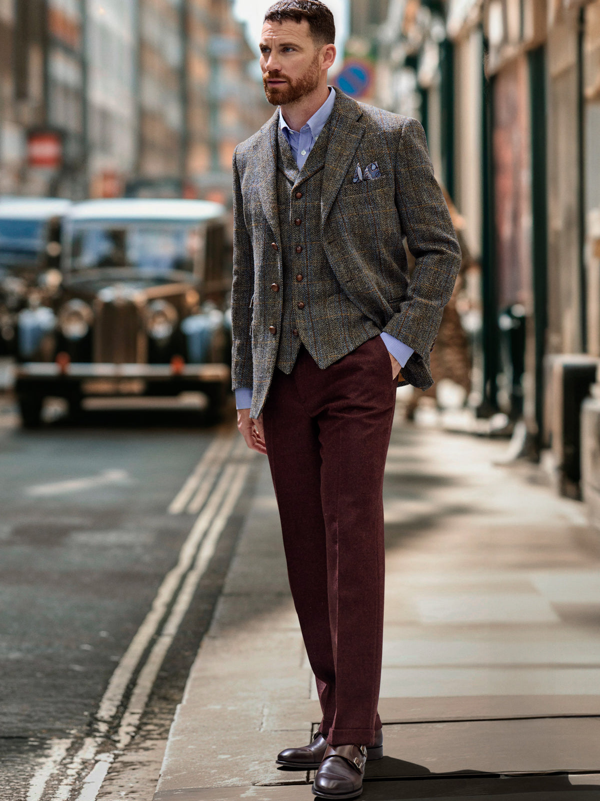 Tweed Jacket Harris Tweed Grey-Green Classic | John Crocket
