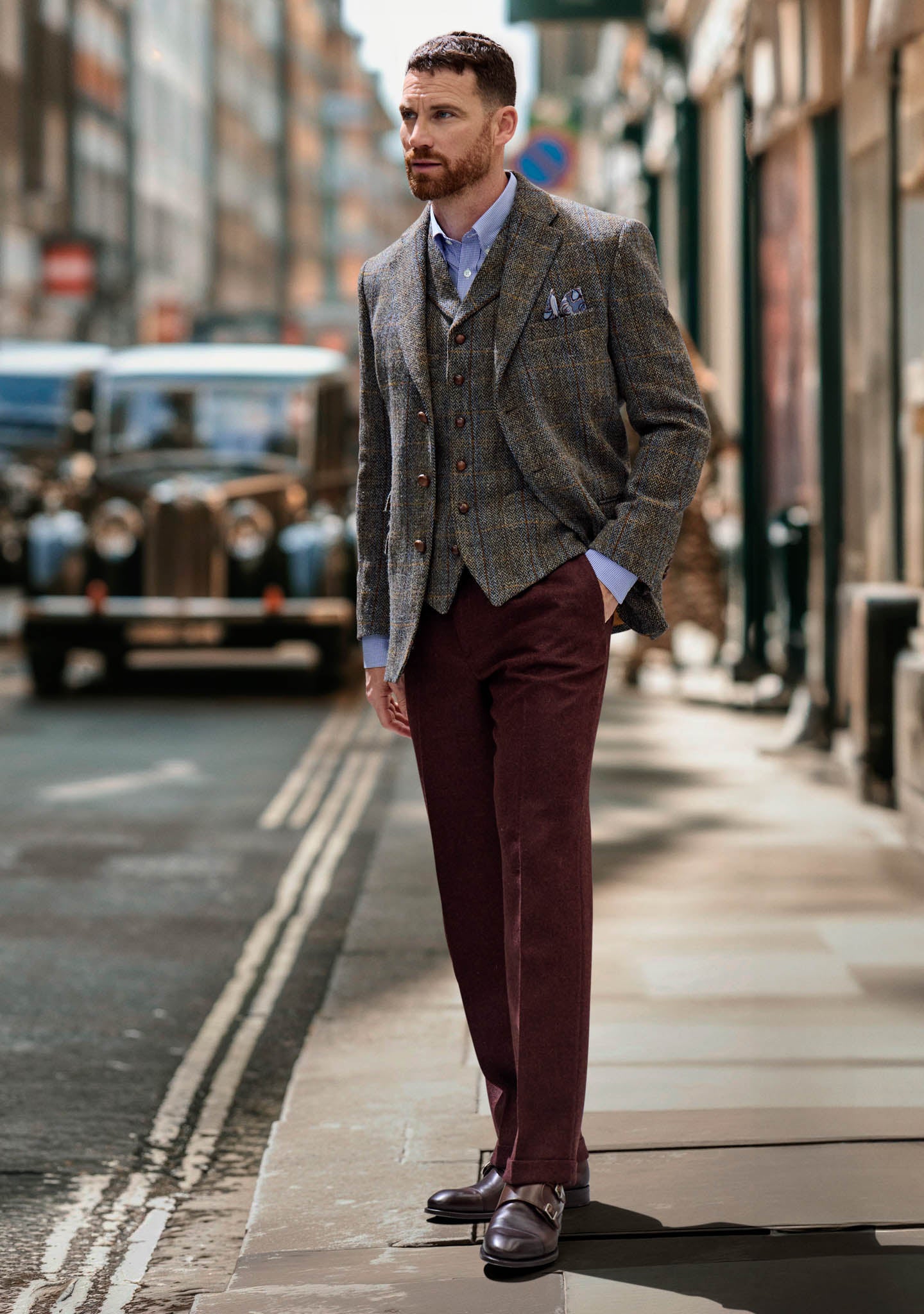 Tweed Jacket Harris Tweed Grey-Green Classic | John Crocket