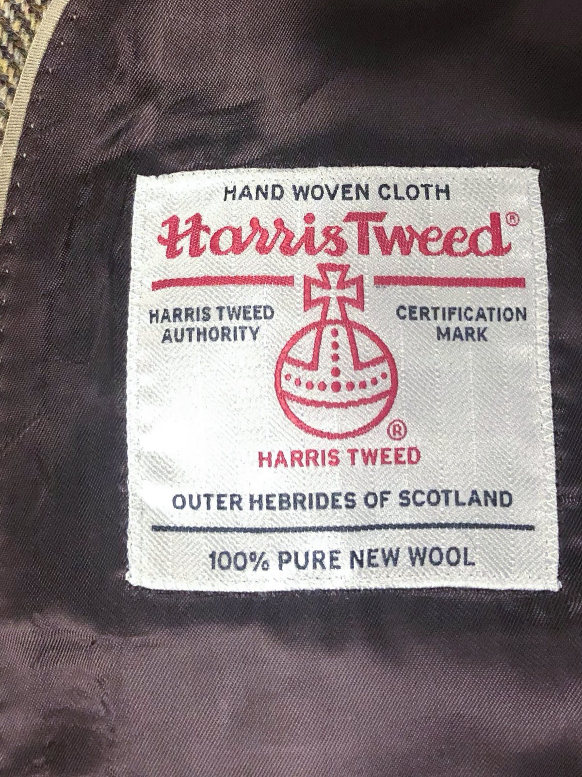 Tweed Waistcoat with herringbone in Harris Tweed – Green and Fawn