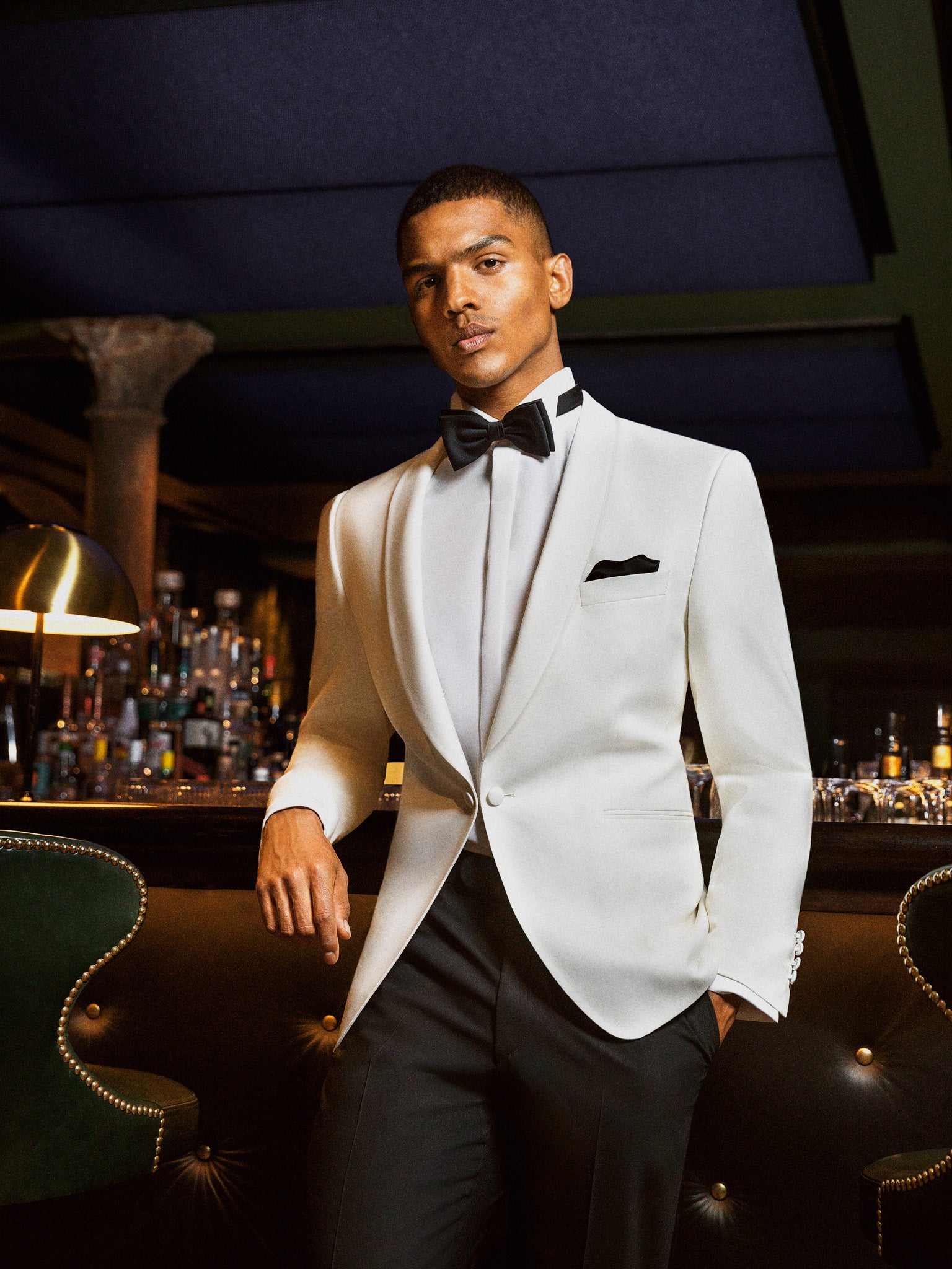 Slimline dinnerjacket in white by wilvorst
