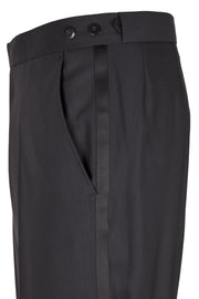 Classic tuxedo trousers in black by Wilvorst