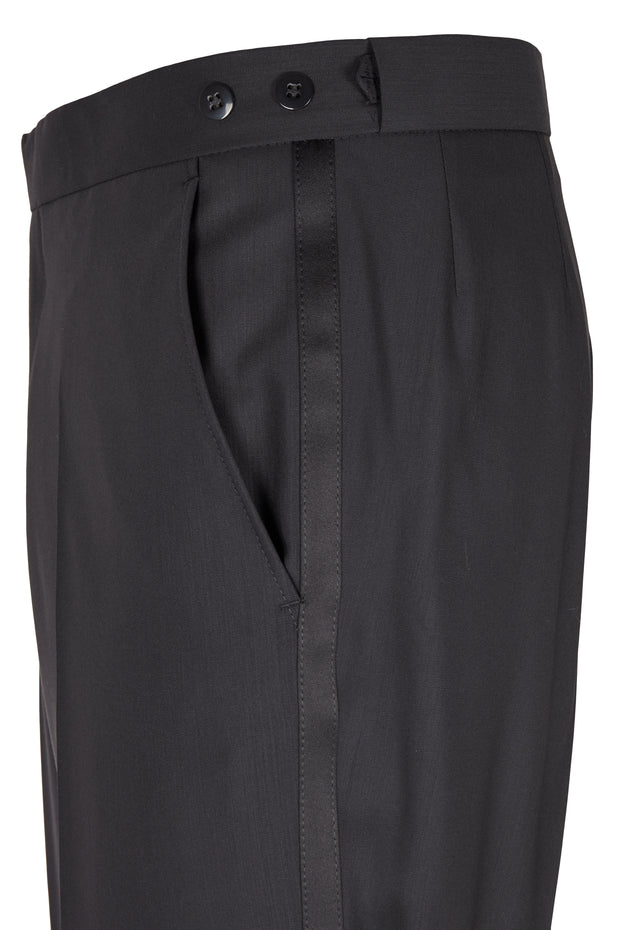 Classic tuxedo trousers in black by Wilvorst