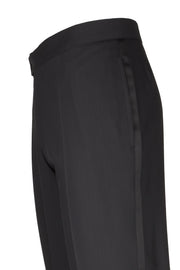 Slimline tuxedo trousers in black by Wilvorst