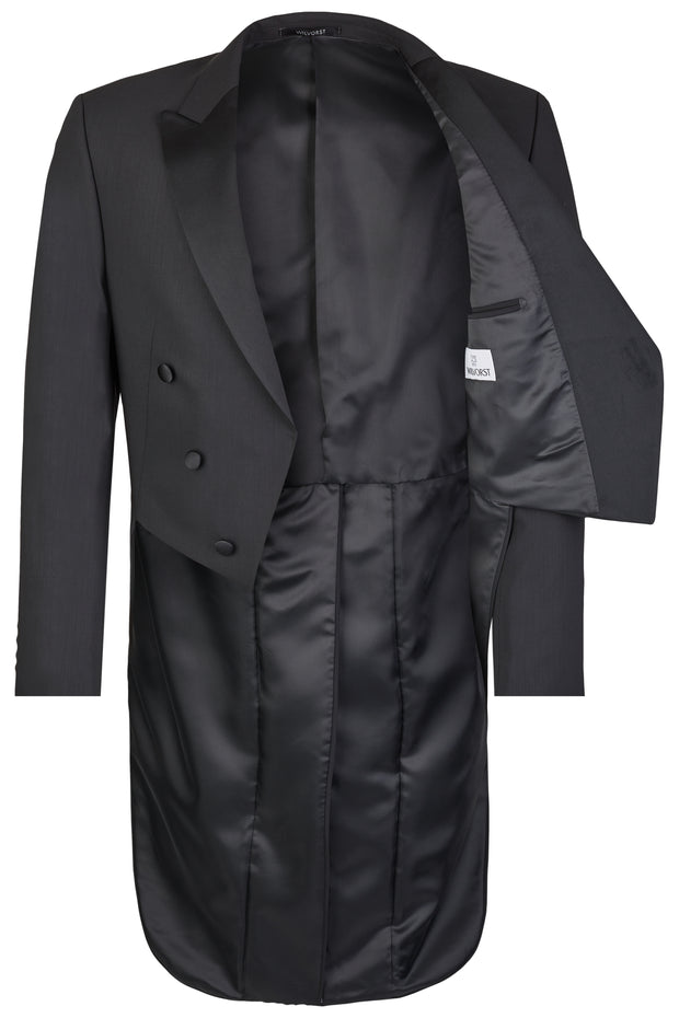 Slimline tailcoat jacket in black by wilvorst