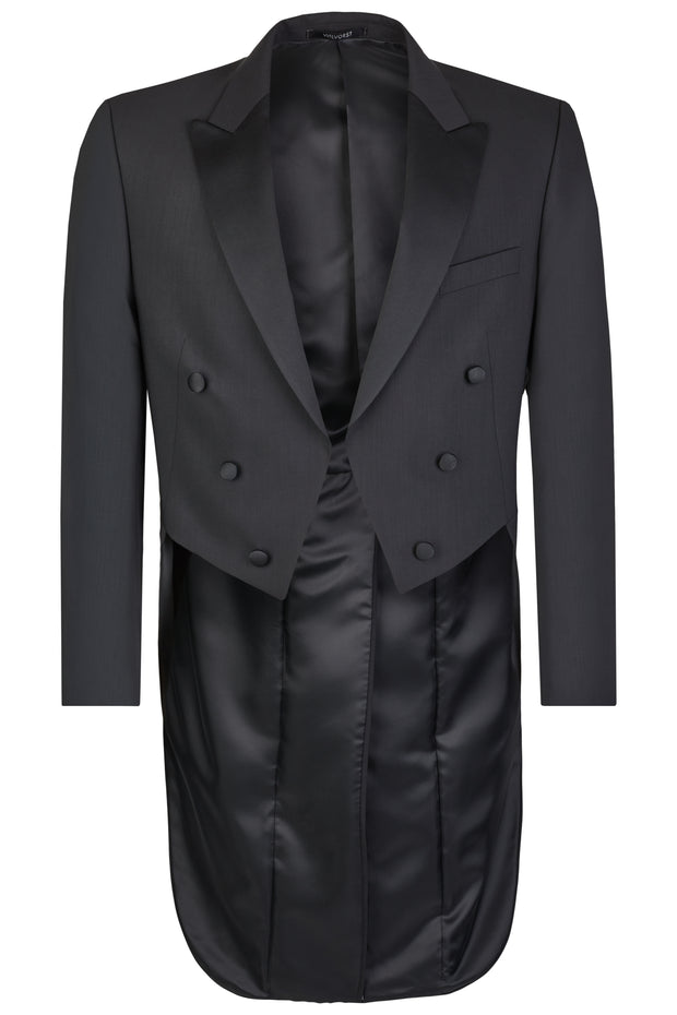 Slimline tailcoat jacket in black by wilvorst