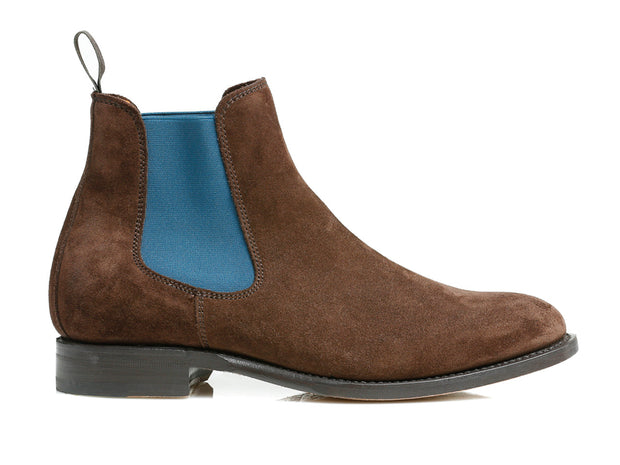Chelsea Boots in suede leather with blue insert