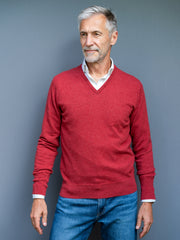 Cashmere Sweater (2-ply) with V-neck in modern colours