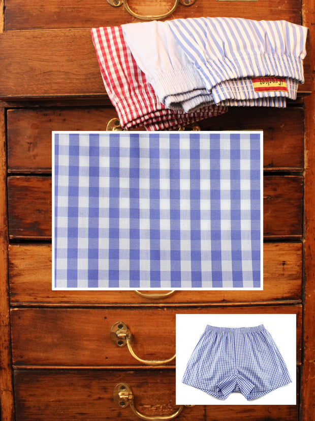 Boxershorts: Boxershorts in blau kariert | John Crocket – Fine British Clothing