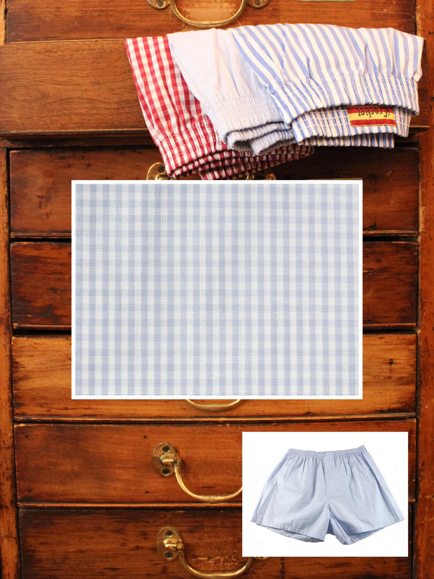 Boxershorts: Boxershorts in blau kariert | John Crocket – Fine British Clothing