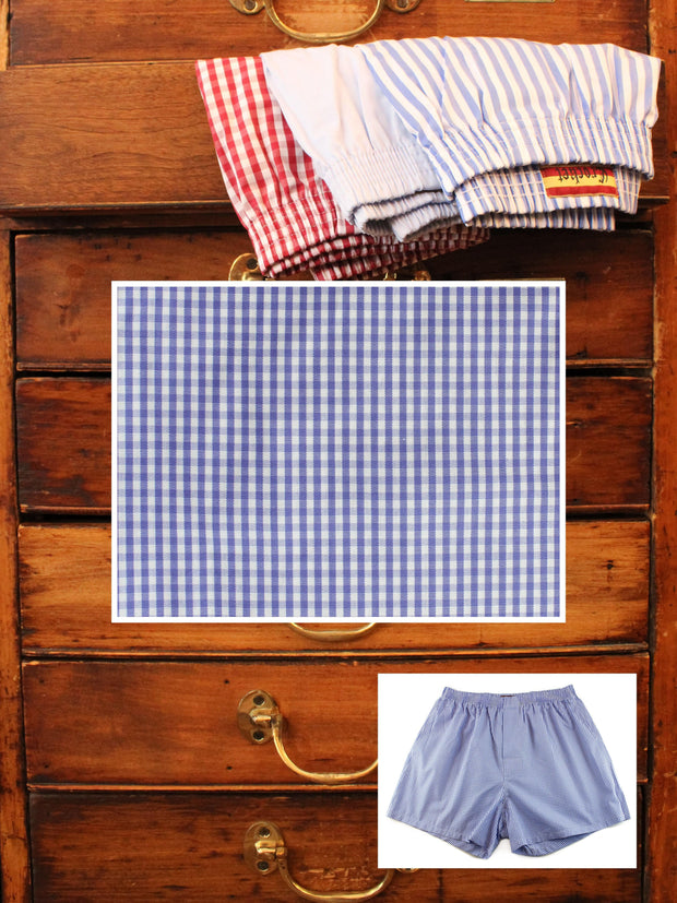 Boxershorts: Boxershorts in blau kariert | John Crocket – Fine British Clothing