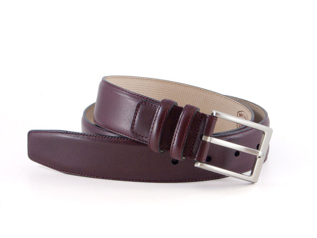 Leather belt burgundy
