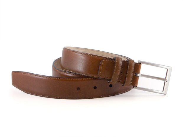 Leather belt cognac