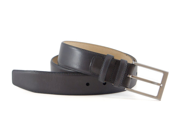 Leather belt grey