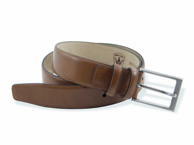 Leather belt tan