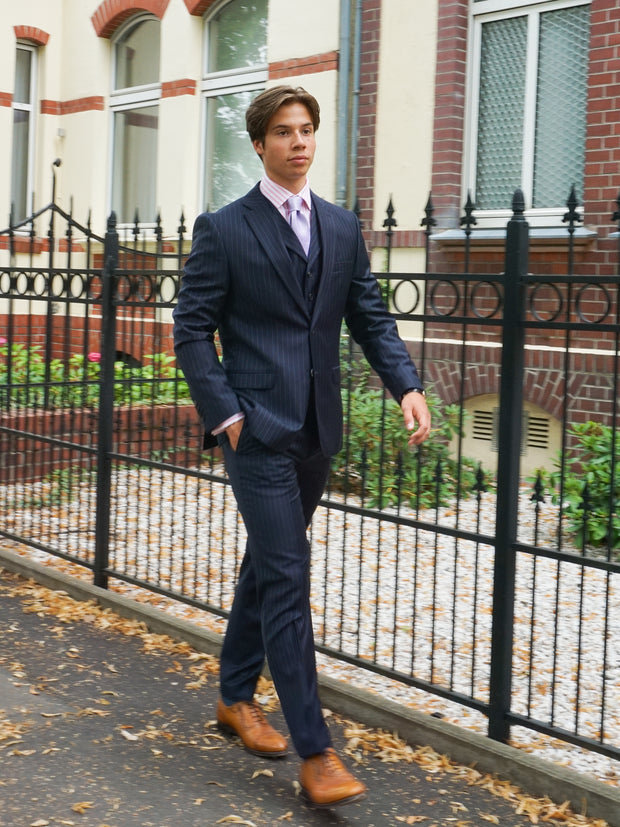 Slimline suit with 2-button Jacket with pinstripes