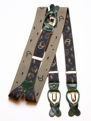 Braces, paisley green