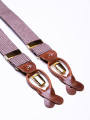 Braces with tweed, brown houndstooth