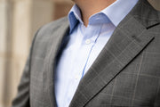 Jacket in 3-button in grey with light grey cheque