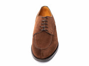 Derby shoe in brown suede leather