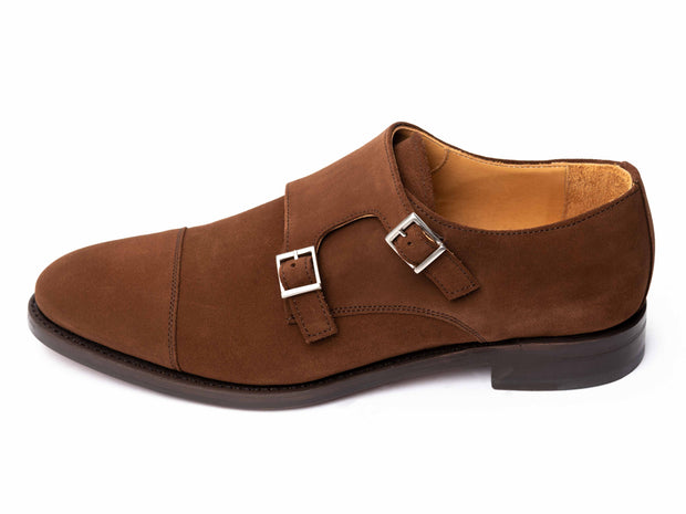 Monk in brown suede