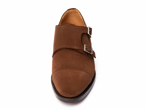Monk in brown suede