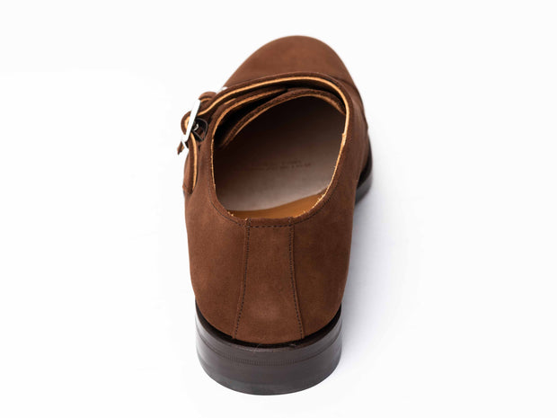 Monk in brown suede