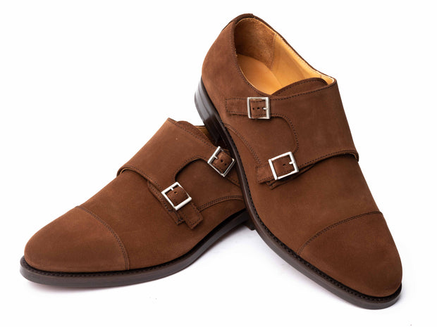 Monk in brown suede