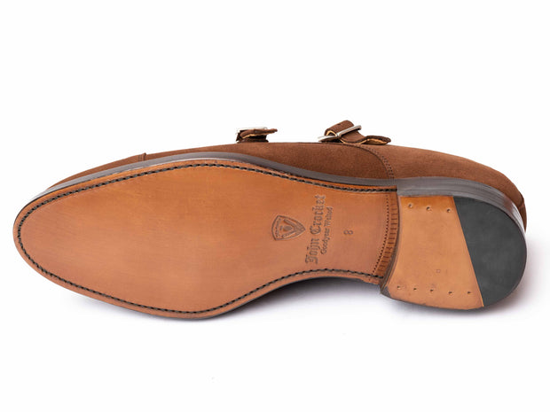 Monk in brown suede