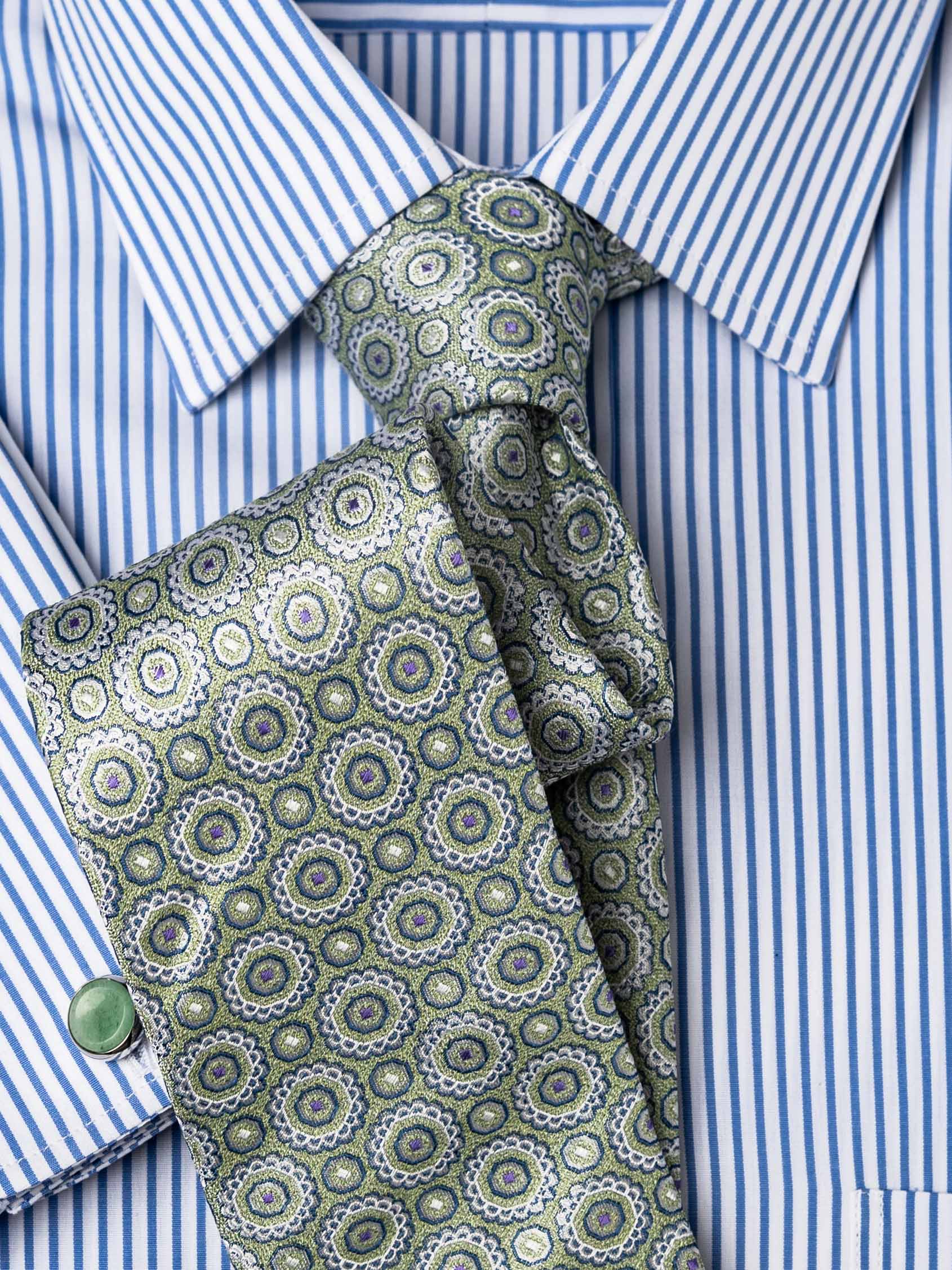Seidenkrawatte Medaillon mint | John Crocket