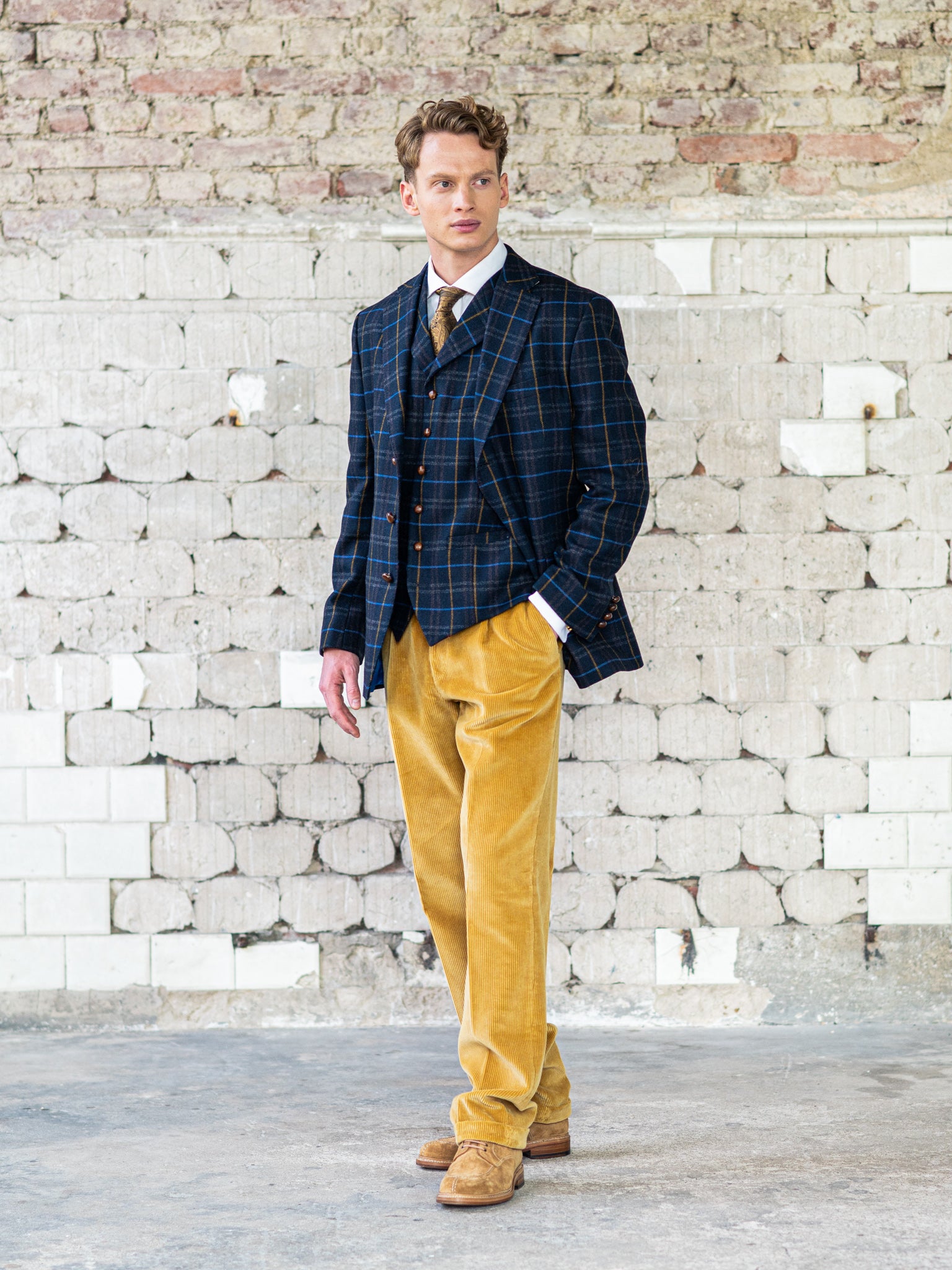 Corduroy Trousers Brisbane Moss Heavy Corduroy Corn | John Crocket