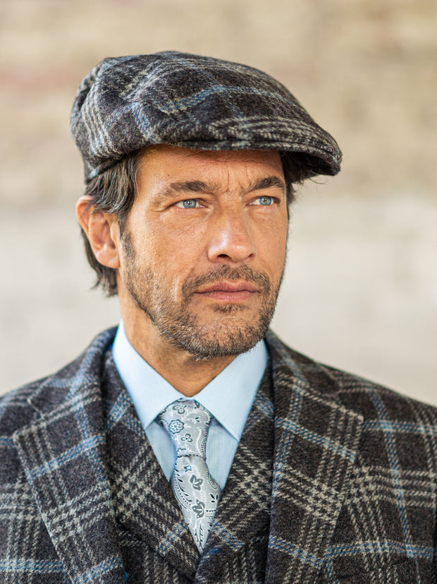 Tweed Cap grey/blue from Moon Tweed